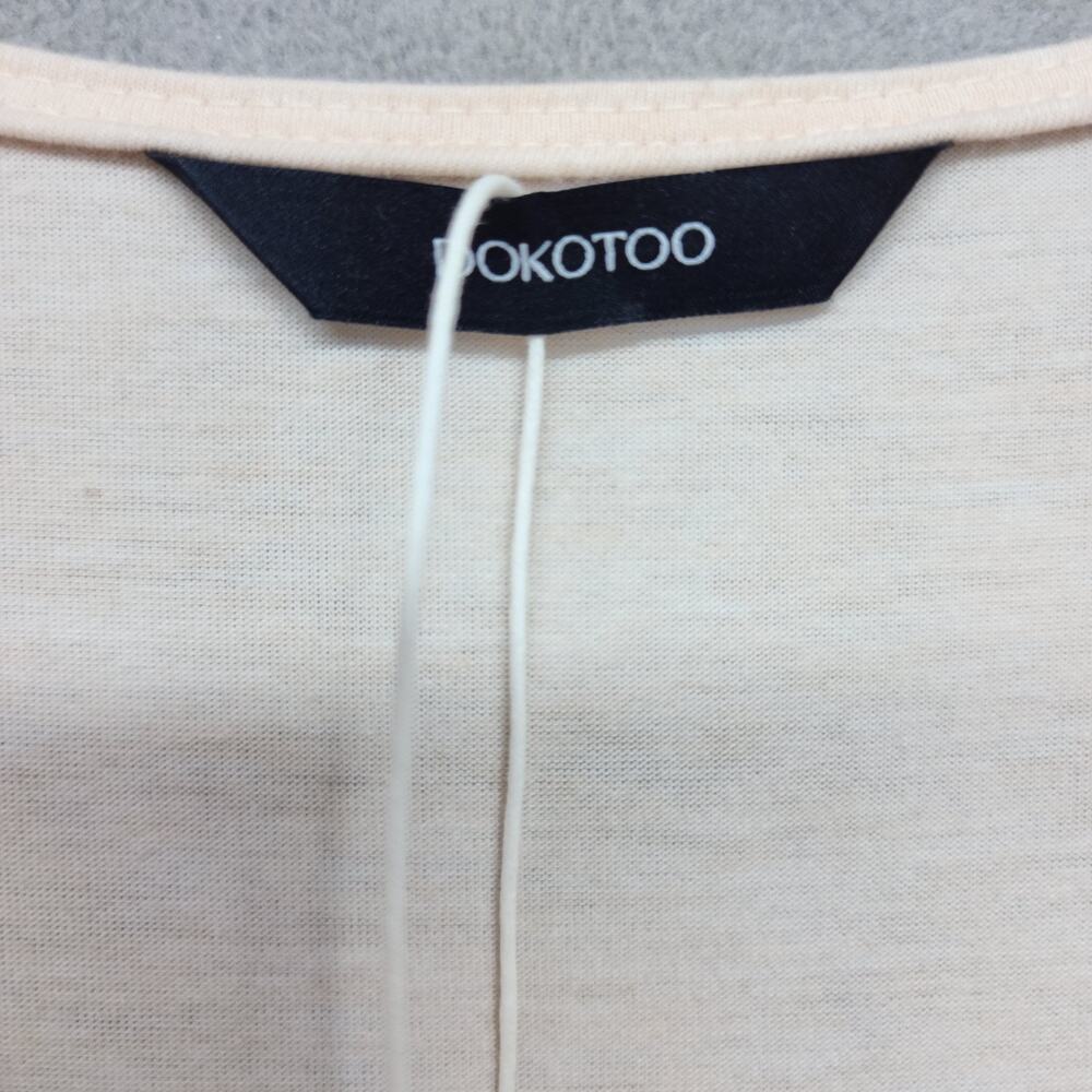 NWT Dokotoo Dress Women MED Light Pink Tiered Long Sleeve Buttons Cottagecore - Picture 7 of 12